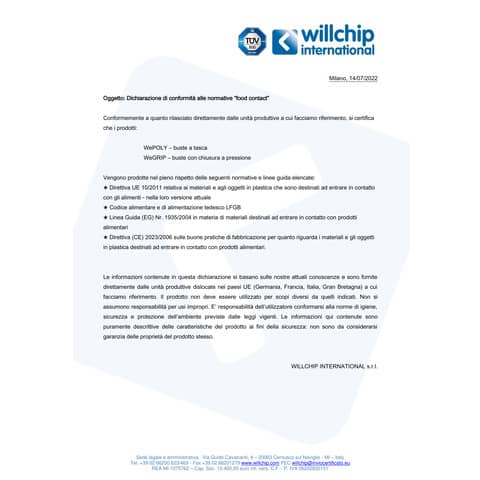 Buste Grip trasparenti WeGrip 7x10 cm trasparente neutra conf. da 1000 buste - TG70100